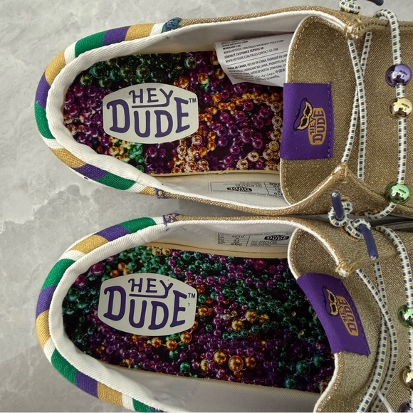 Women's Hey Dude Wendy Mardi Gras Casual Slip On Shoes Sparkle Party Size 10 - Picture 11 of 16